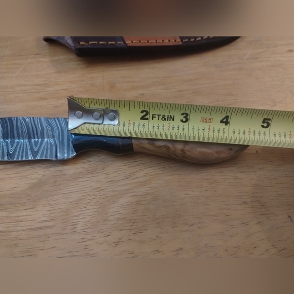 New Damascus steel blade men's hunting knife with sheath - Picture 6 of 7